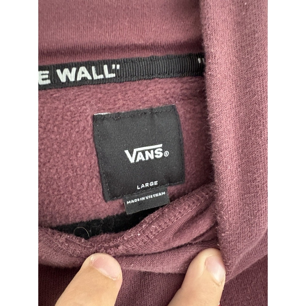 VANS Off The Trail Outdoor Club Men's L Burgundy Pullover Fleece Hoodie Pockets - Picture 4 of 6